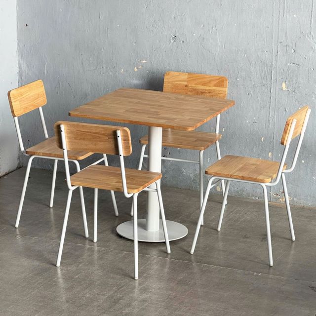 Combo bàn cafe vuông 70cm và 4 ghế tựa CBCF354