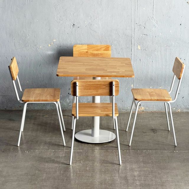 Combo bàn cafe vuông 70cm và 4 ghế tựa CBCF354