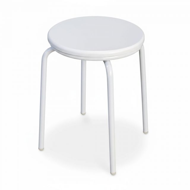 Ghế đôn tròn gỗ cao su chân sắt sơn màu GCF318