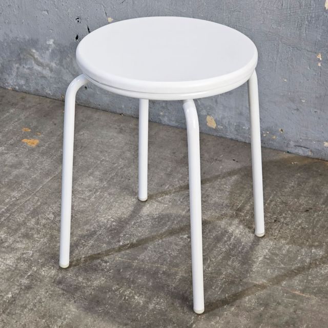 Ghế đôn tròn gỗ cao su chân sắt sơn màu GCF318