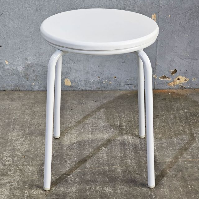 Ghế đôn tròn gỗ cao su chân sắt sơn màu GCF318