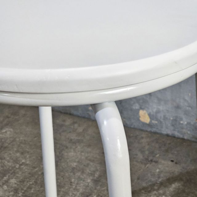 Ghế đôn tròn gỗ cao su chân sắt sơn màu GCF318