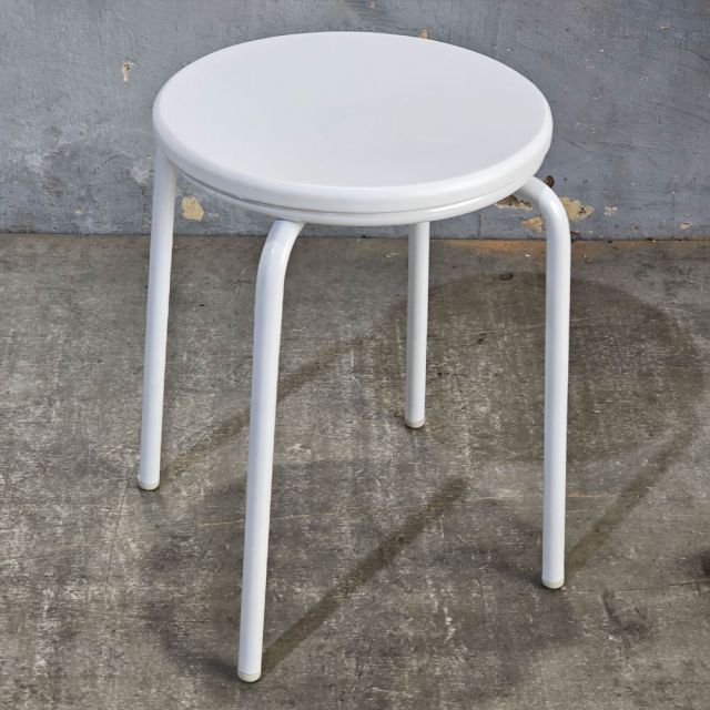 Ghế đôn tròn gỗ cao su chân sắt sơn màu GCF318