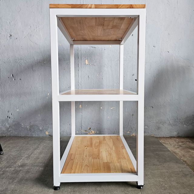 Kệ để đồ 3 tầng 70x45x88cm gỗ cao su KB68084