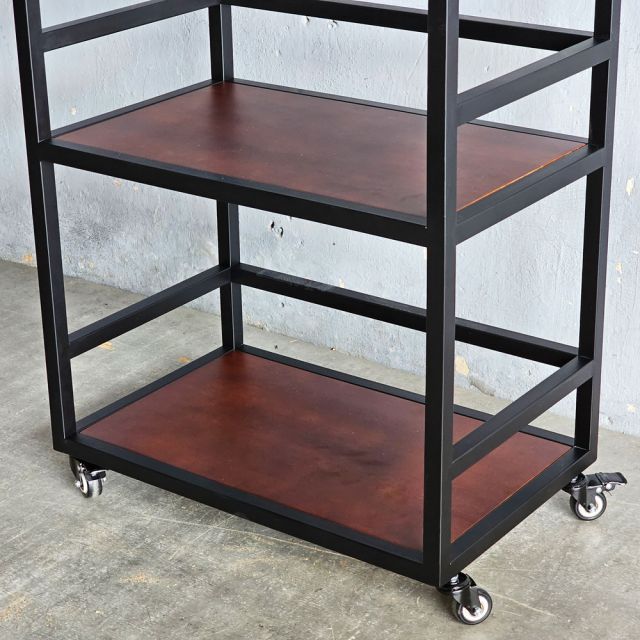 Kệ bếp di động 3 tầng 64x40x89cm gỗ cao su KB68082