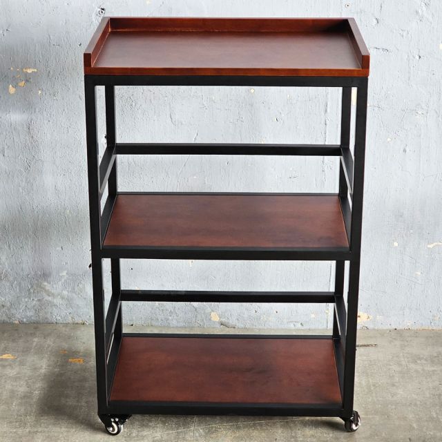 Kệ bếp di động 3 tầng 64x40x89cm gỗ cao su KB68082