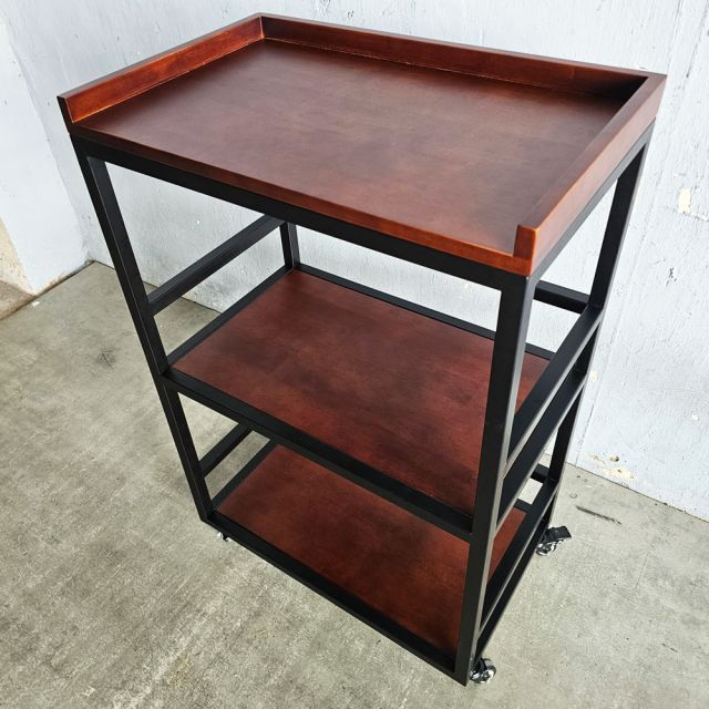 Kệ bếp di động 3 tầng 64x40x89cm gỗ cao su KB68082