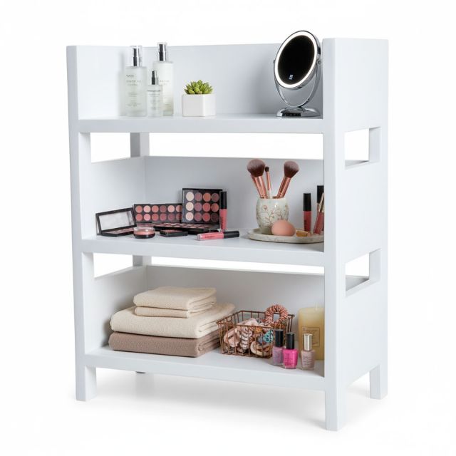 Kệ mỹ phẩm để bàn 40x20x50cm gỗ cao su KMPB001