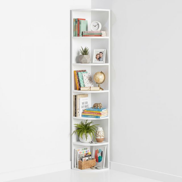 Kệ góc tường 6 tầng 30x30x180cm gỗ cao su KGT68053