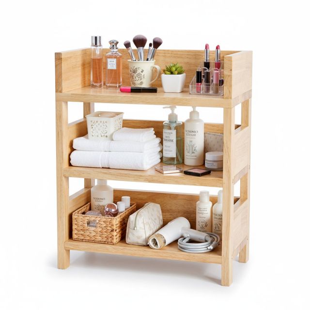 Kệ mỹ phẩm để bàn 40x20x50cm gỗ cao su KMPB002