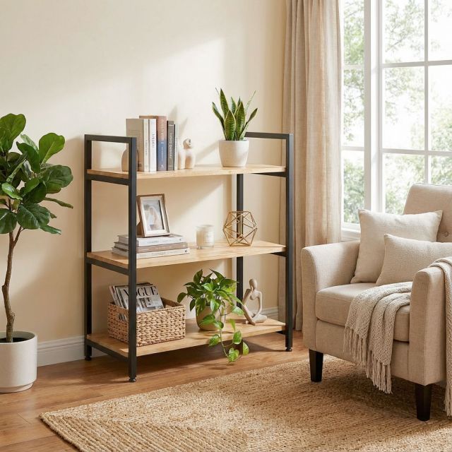 Kệ trang trí 3 tầng GONY 80x45x93cm gỗ cao su KTT68051