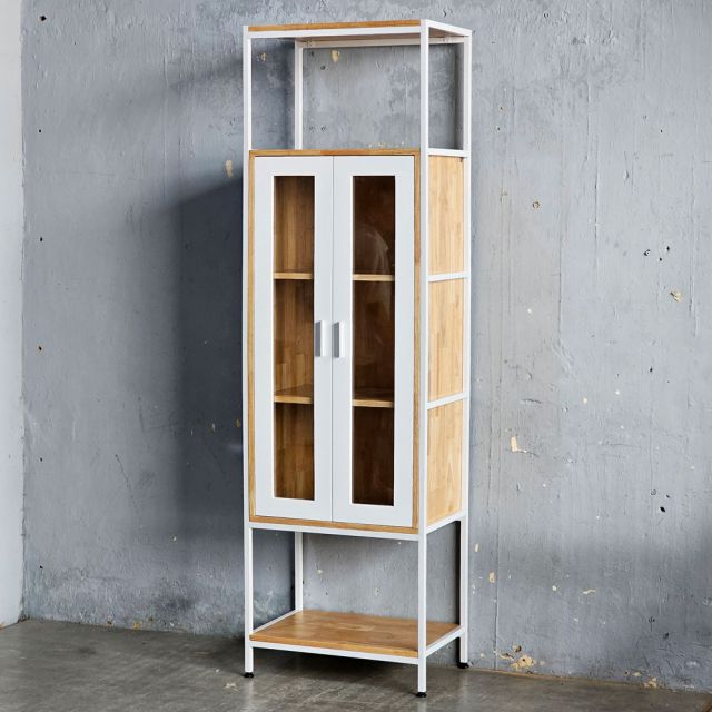 Kệ trang trí tủ kính LEKO 60x40x200cm gỗ cao su KTB68214