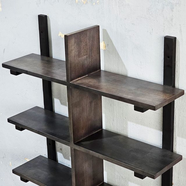 Kệ trang trí treo tường 80x20x120cm gỗ cao su KTT68053