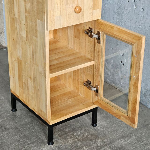 Tủ bên hông tủ lạnh gỗ cao su TBTL001