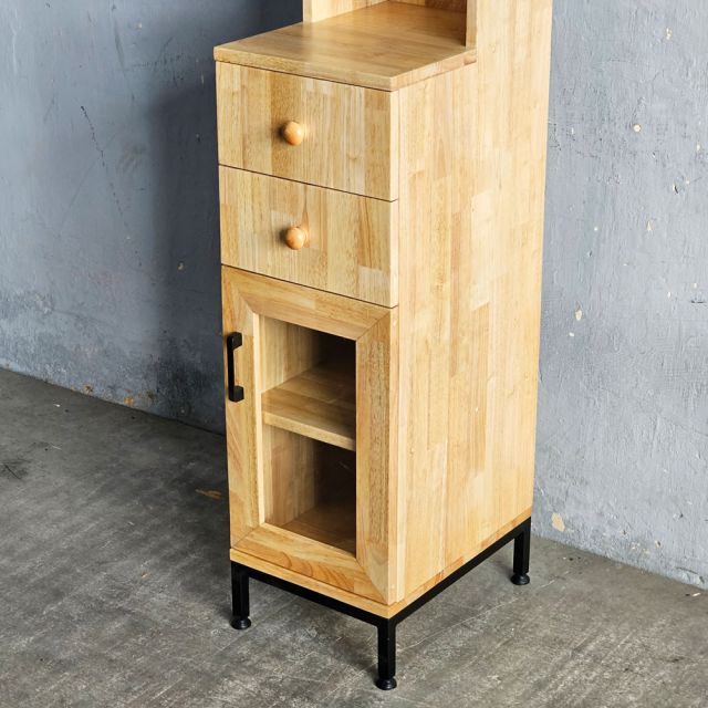 Tủ bên hông tủ lạnh gỗ cao su TBTL001