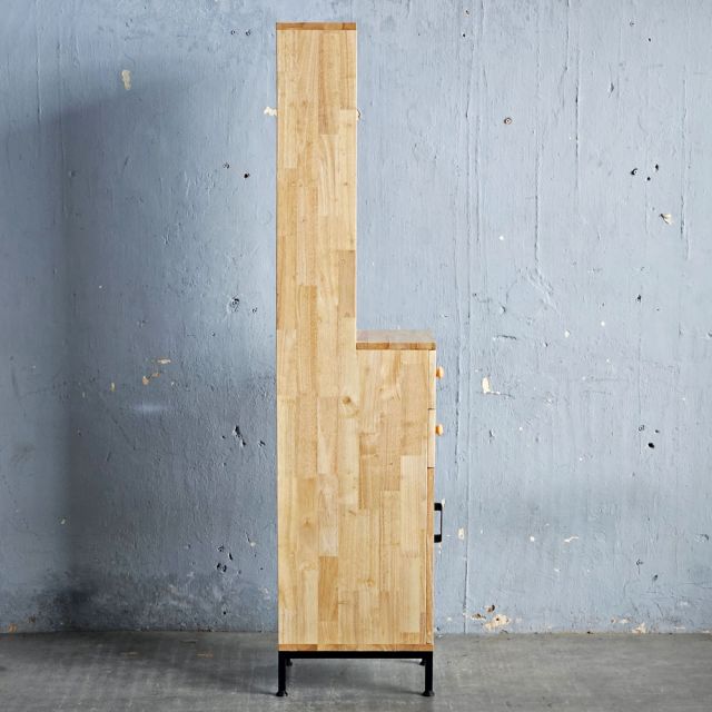 Tủ bên hông tủ lạnh gỗ cao su TBTL001