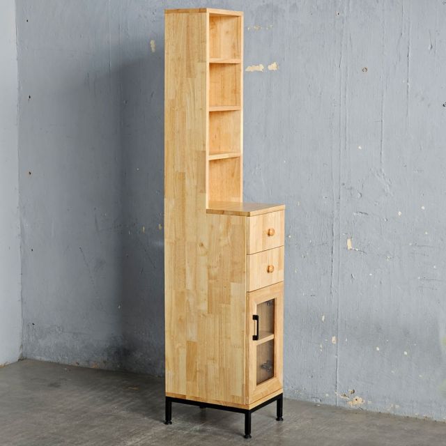 Tủ bên hông tủ lạnh gỗ cao su TBTL001