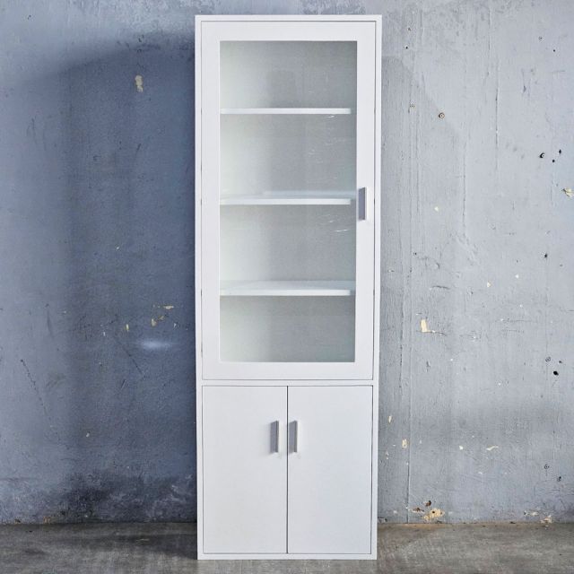 Tủ cửa kính 60x30x180cm gỗ cao su KTT68054