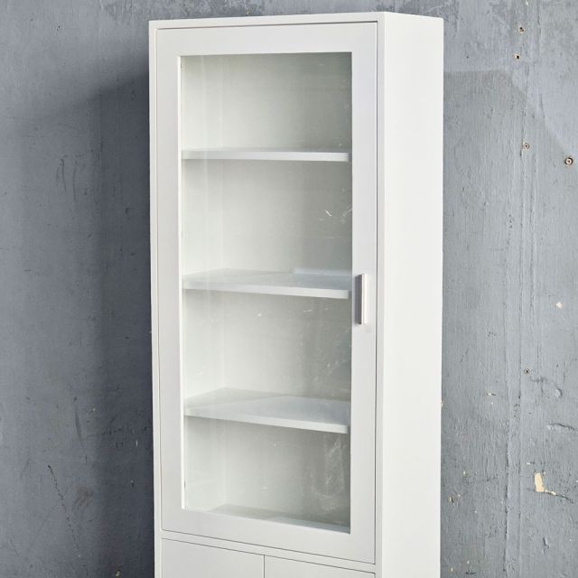 Tủ cửa kính 60x30x180cm gỗ cao su KTT68054