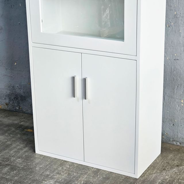 Tủ cửa kính 60x30x180cm gỗ cao su KTT68054