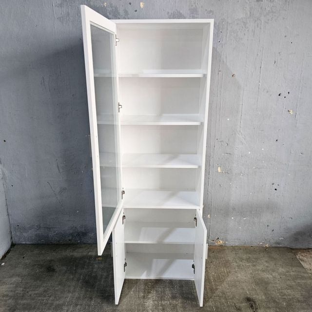 Tủ cửa kính 60x30x180cm gỗ cao su KTT68054