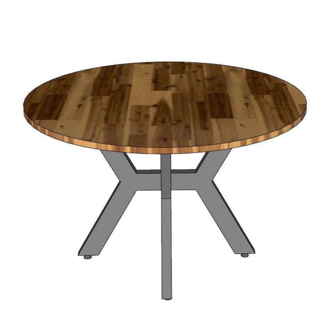 Bàn ăn tròn 120x120cm gỗ tràm chân sắt BA68300