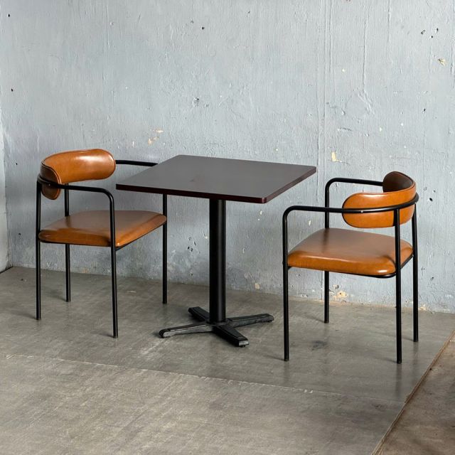 Combo bộ bàn 70x70cm gỗ tràm và 2 ghế Simon khung sắt BBA228