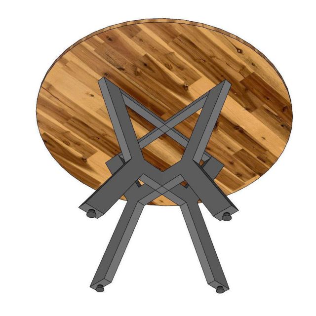 Bàn ăn tròn 120x120cm gỗ tràm chân sắt BA68300