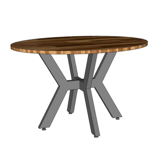 Bàn ăn tròn 120x120cm gỗ tràm chân sắt BA68300