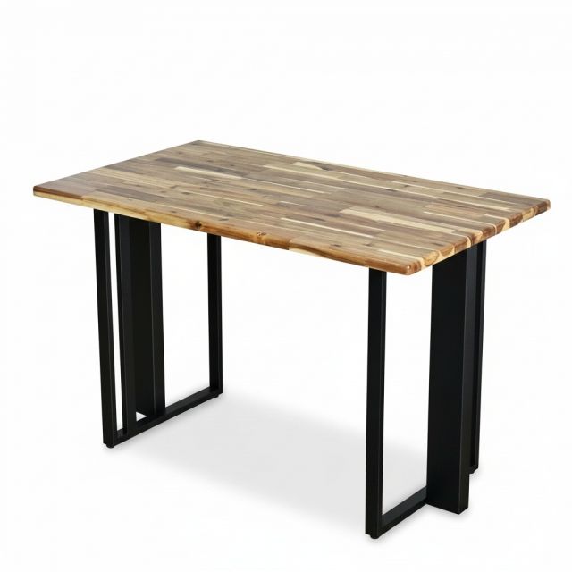 Bàn ăn 120x70cm gỗ tràm chân sắt hộp BA68298