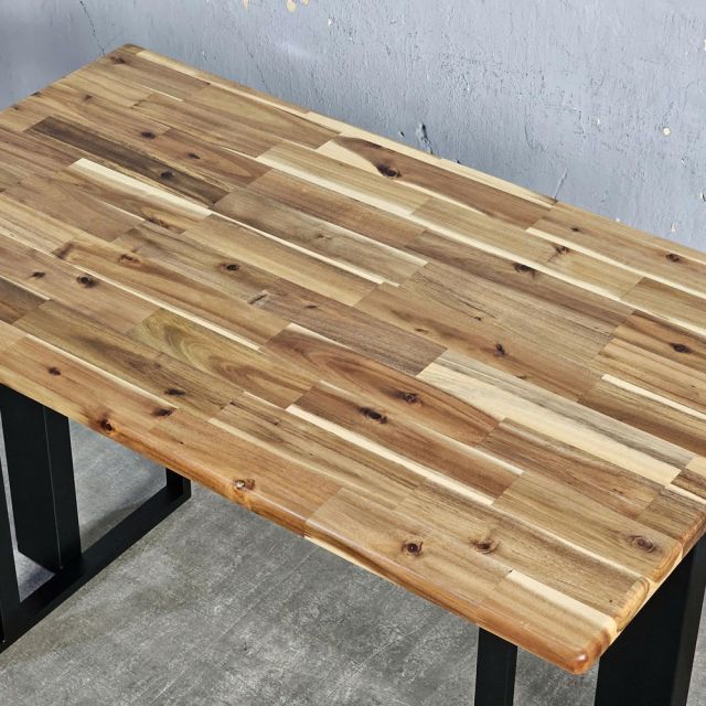 Bàn ăn 120x70cm gỗ tràm chân sắt hộp BA68298