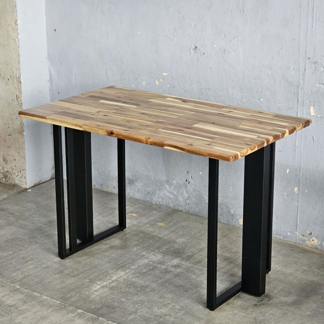 Bàn ăn 120x70cm gỗ tràm chân sắt hộp BA68298