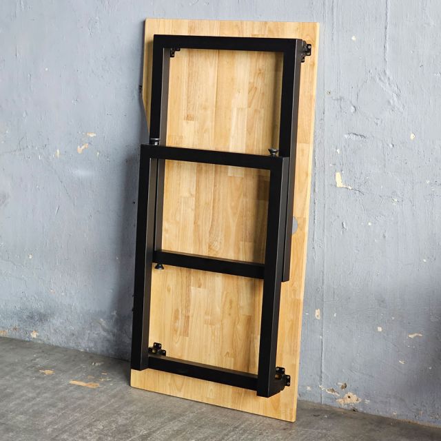 Bàn chân gấp mặt khuyết 120x60cm gỗ cao su SPD68256