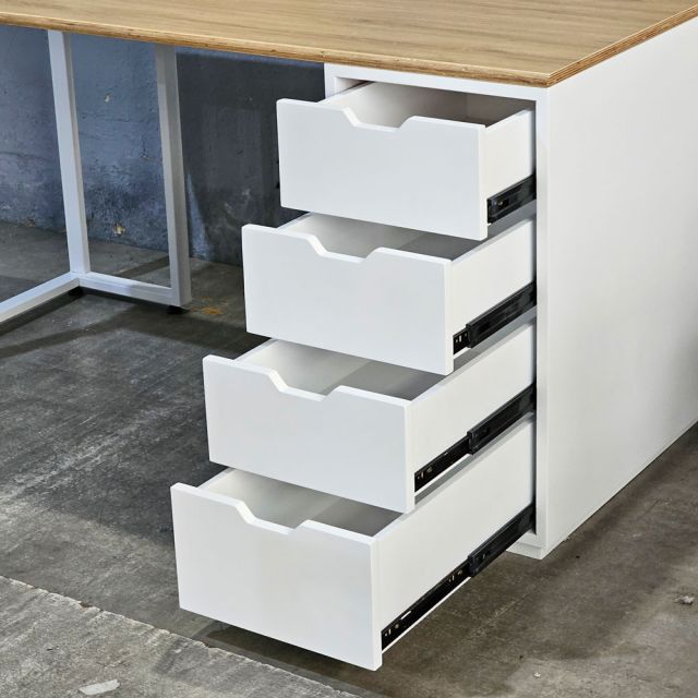 Bàn làm việc có tủ 140x60cm gỗ plywood kết hợp gỗ cao su BD68171