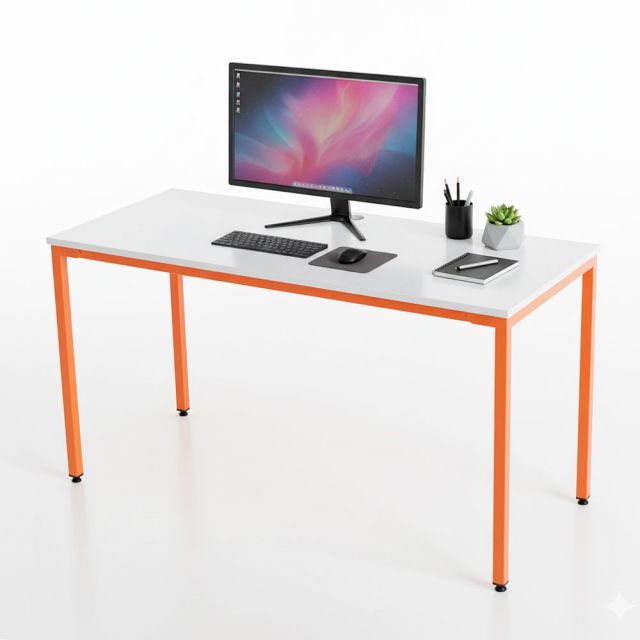 Bàn làm việc 140x60cm gỗ plywood chân sắt Hệ Minimal HBMN050