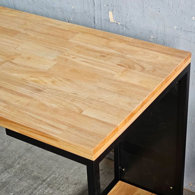 Bàn máy tính 180x60cm gỗ cao su chạy viền dày 34mm CD68044