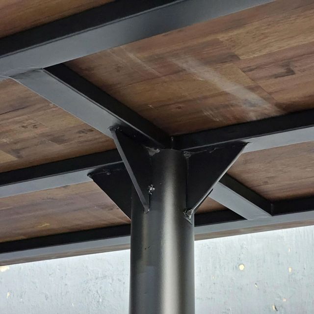 Bàn họp văn phòng 180x80cm gỗ tràm chân sắt BH68014