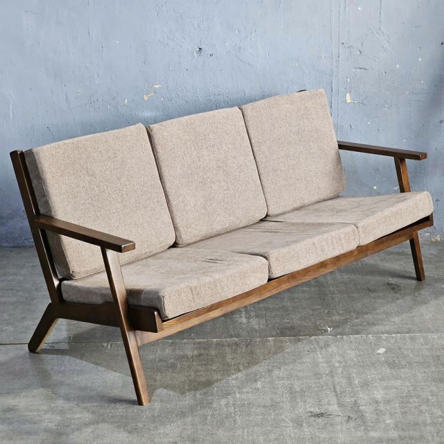 Ghế sofa Land tam 180x80x80cm bọc da Si gỗ Ash SFB68109