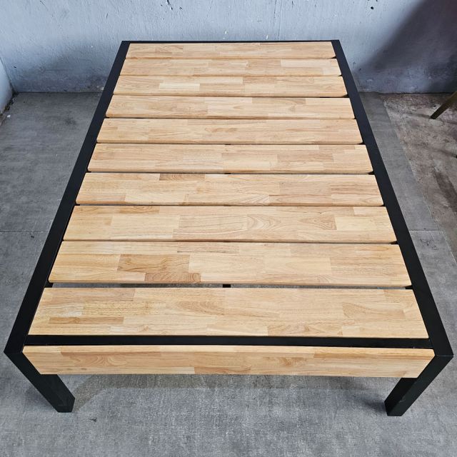 Giường ngủ lắp ráp 120x180cm gỗ cao su GN68061