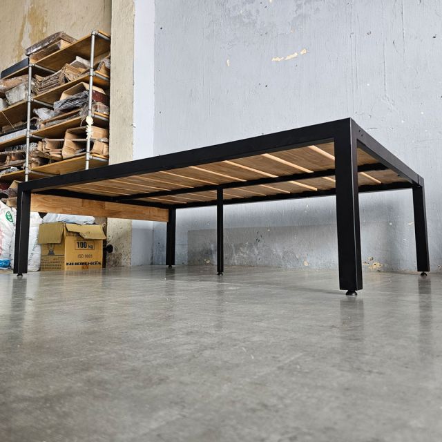 Giường ngủ lắp ráp 120x180cm gỗ cao su GN68061