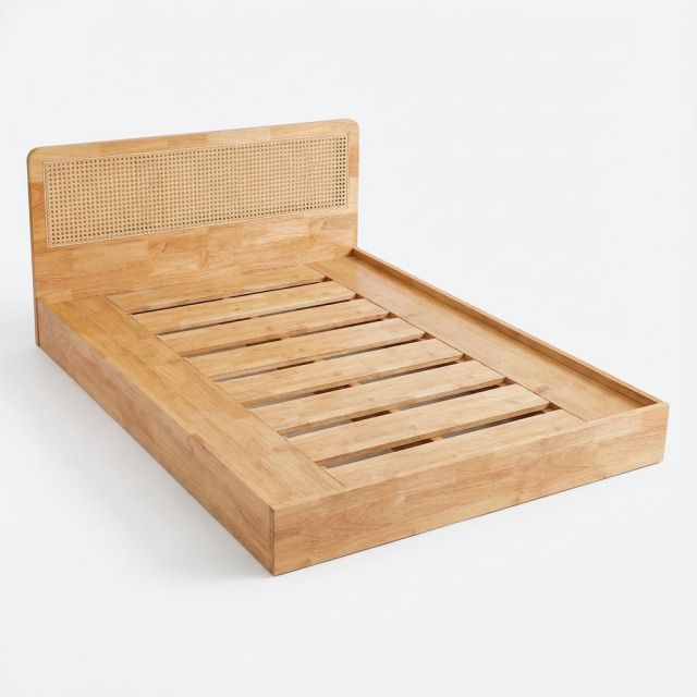 Giường ngủ cho nệm 160x200cm gỗ cao su GN68060