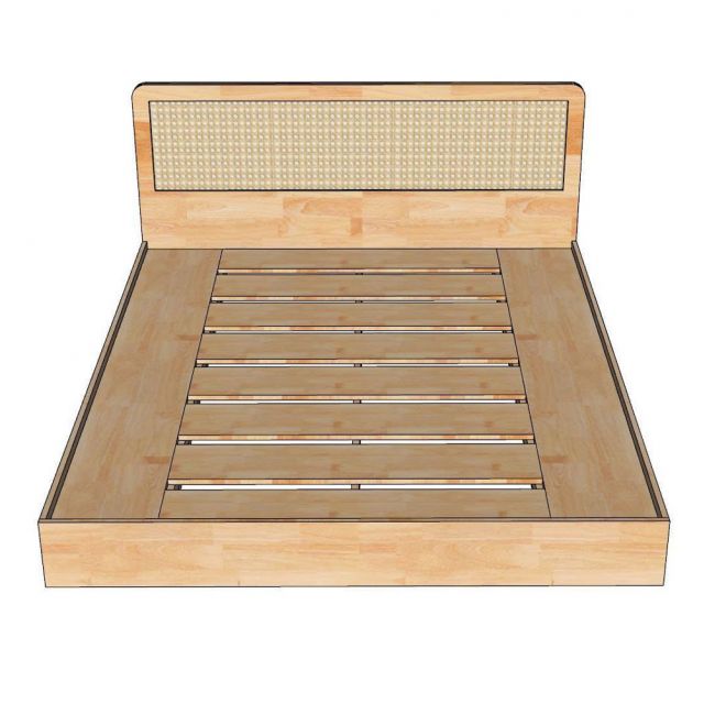 Giường ngủ cho nệm 160x200cm gỗ cao su GN68060