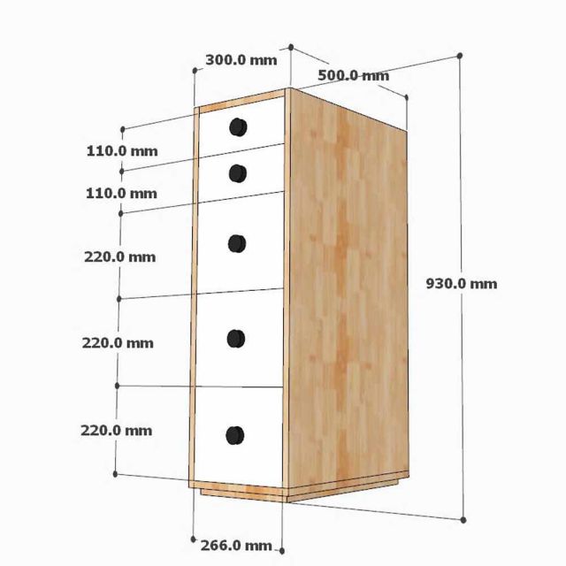 Tủ cá nhân nhiều ngăn 30x50x93cm gỗ cao su TCN68088