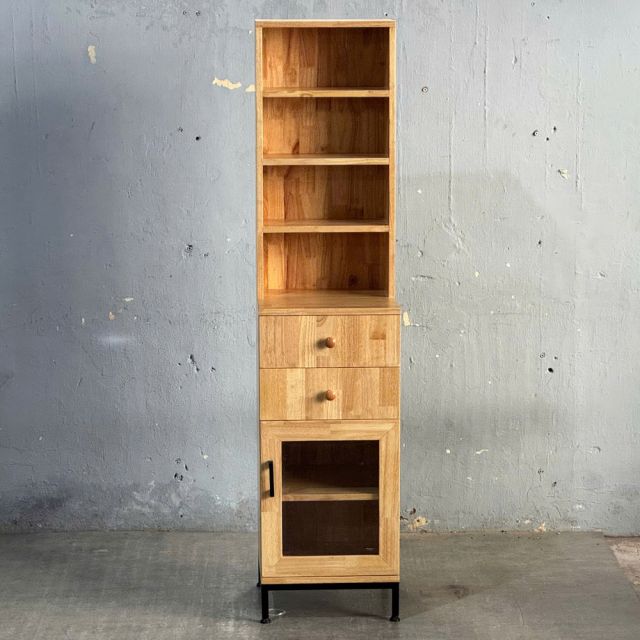 Tủ bên hông tủ lạnh gỗ cao su TBTL001