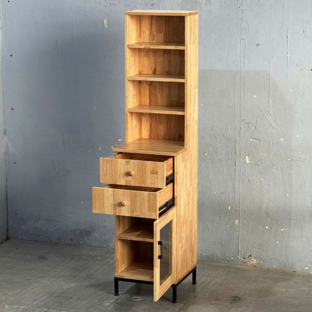 Tủ bên hông tủ lạnh gỗ cao su TBTL001