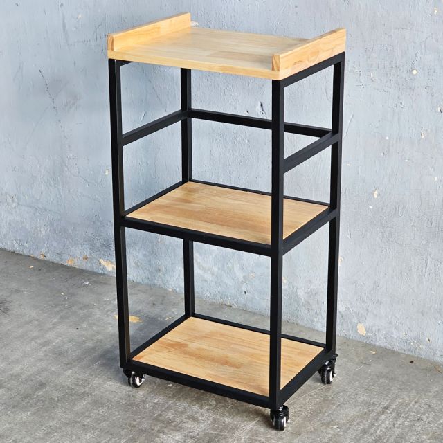 Kệ nhà bếp di động 42x35x86cm gỗ cao su KB68092