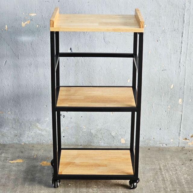 Kệ nhà bếp di động 42x35x86cm gỗ cao su KB68092