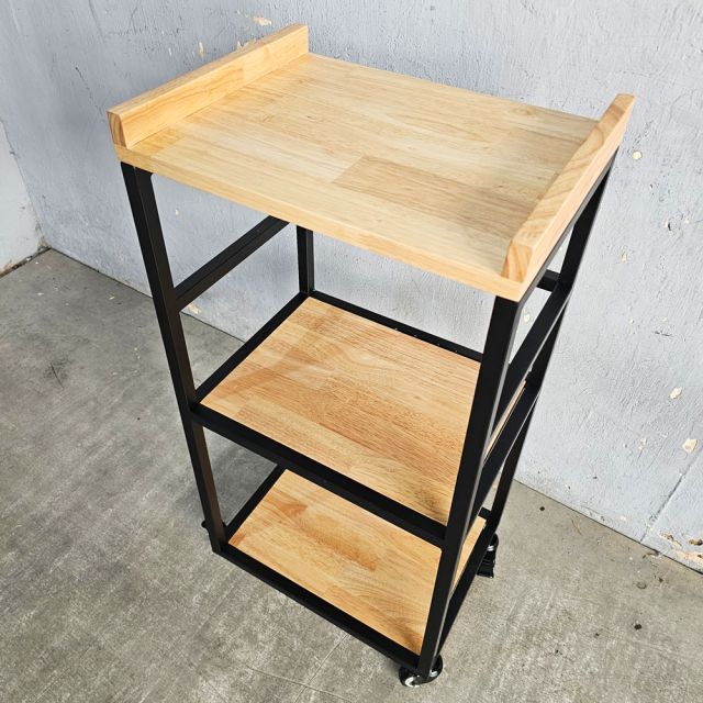 Kệ nhà bếp di động 42x35x86cm gỗ cao su KB68092