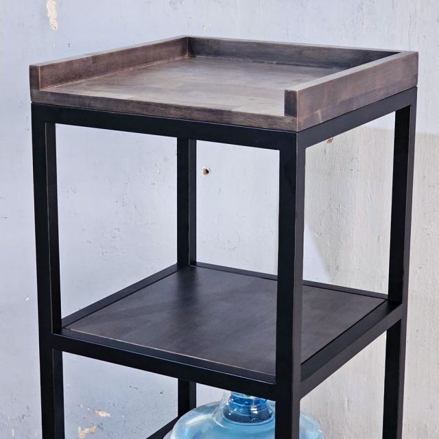 Kệ để bình nước di động 40x40x160cm gỗ cao su TDBN002