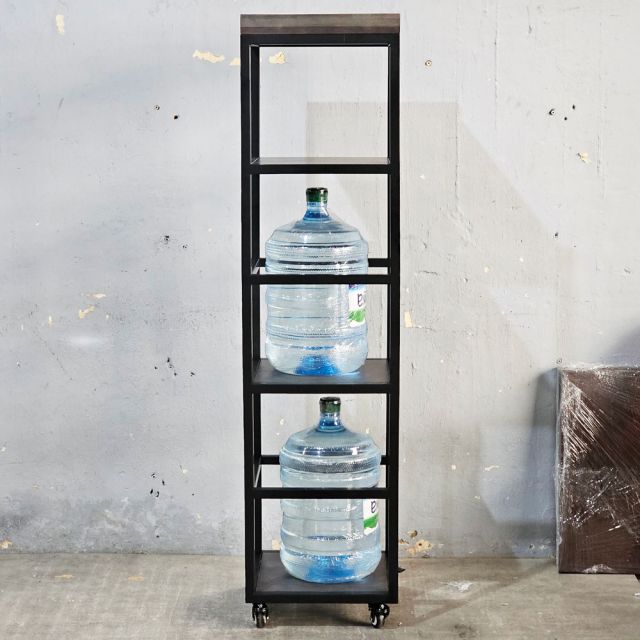 Kệ để bình nước di động 40x40x160cm gỗ cao su TDBN002